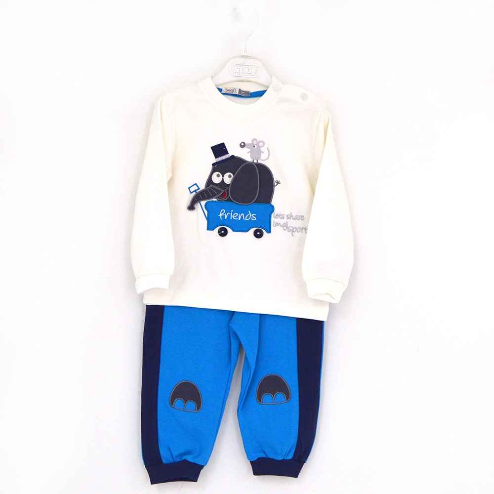 İmaj 294 Arabalı Fil 2li Erkek Bebek Takımı Lacivert