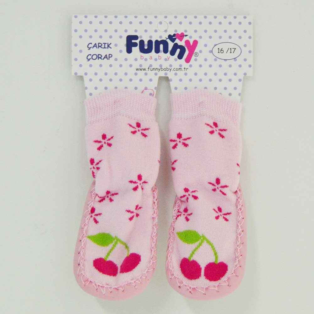 Funny 2516 Bebek Çarık Çorap Pembe