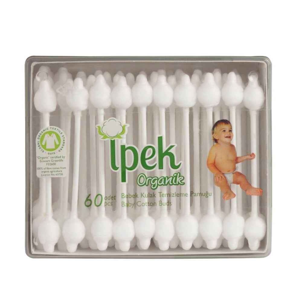 İpek Organik Bebek Kulak Temizleme Çubuğu 60lı 