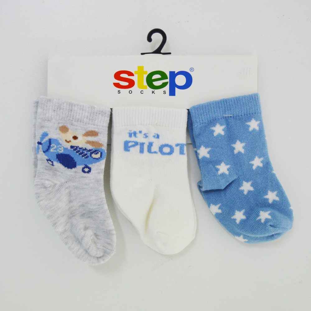 Step 574 3lü Soket Çorap Mavi