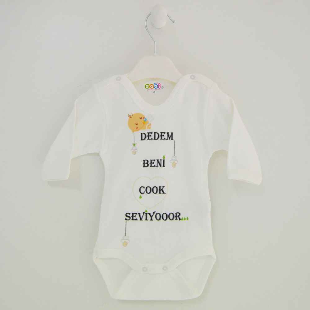 Sebi Bebe 5904 Baskılı Bebek Body Krem