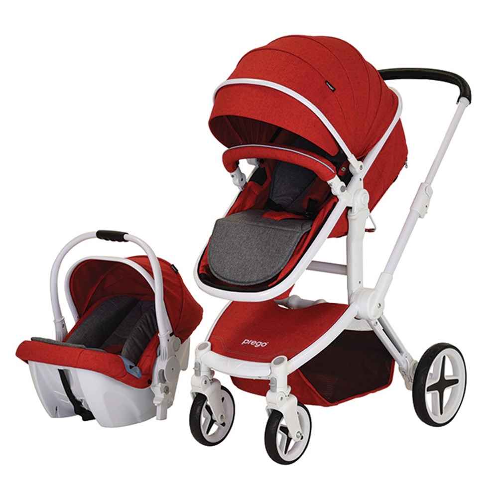 Prego 2086 Quattro Travel Bebek Arabası Kırmızı