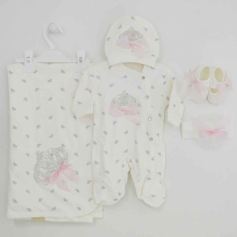 Eda Baby 7715 5'li Hastane Çıkış Seti Pembe