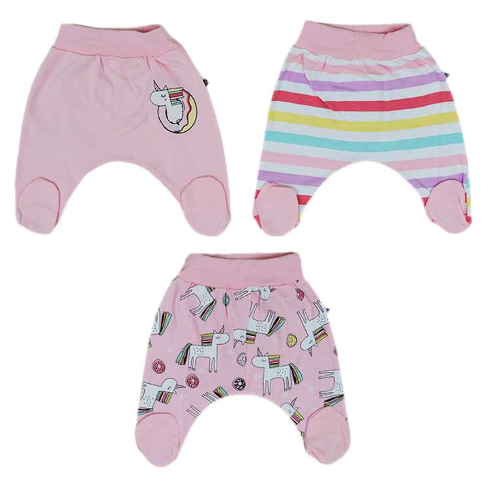 Babycool 40611 Unicorn 3'lü Patikli Bebek Pantolonu Pembe