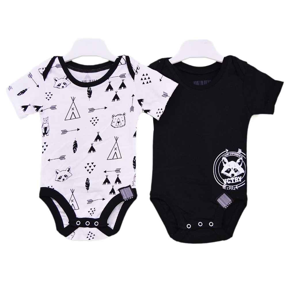 Victory 84530 Raccoon 2'li Bebek Kısa Kollu Body Siyah