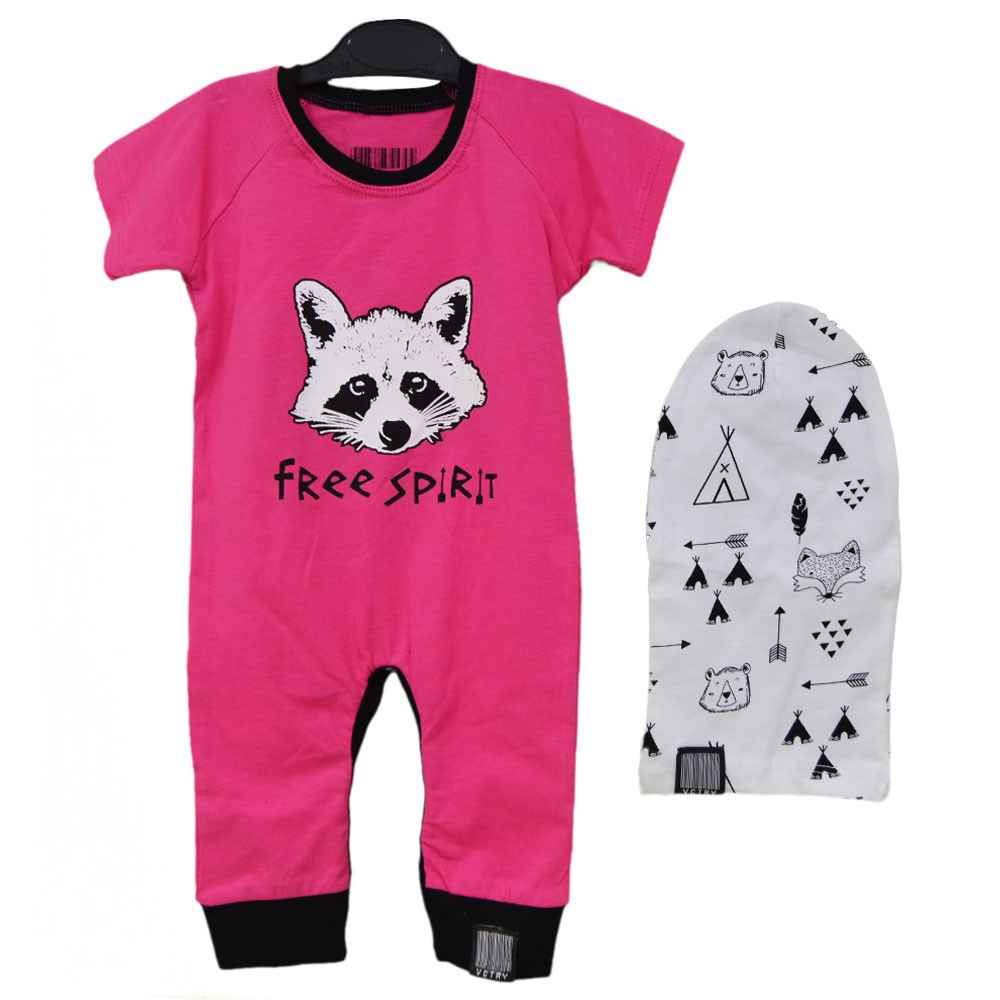 Victory 84783 Raccoon Şapkalı Bebek Tulumu Fuşya