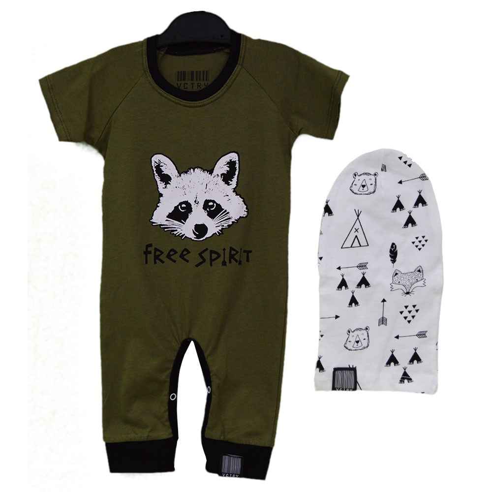 Victory 84783 Raccoon Şapkalı Bebek Tulumu Haki