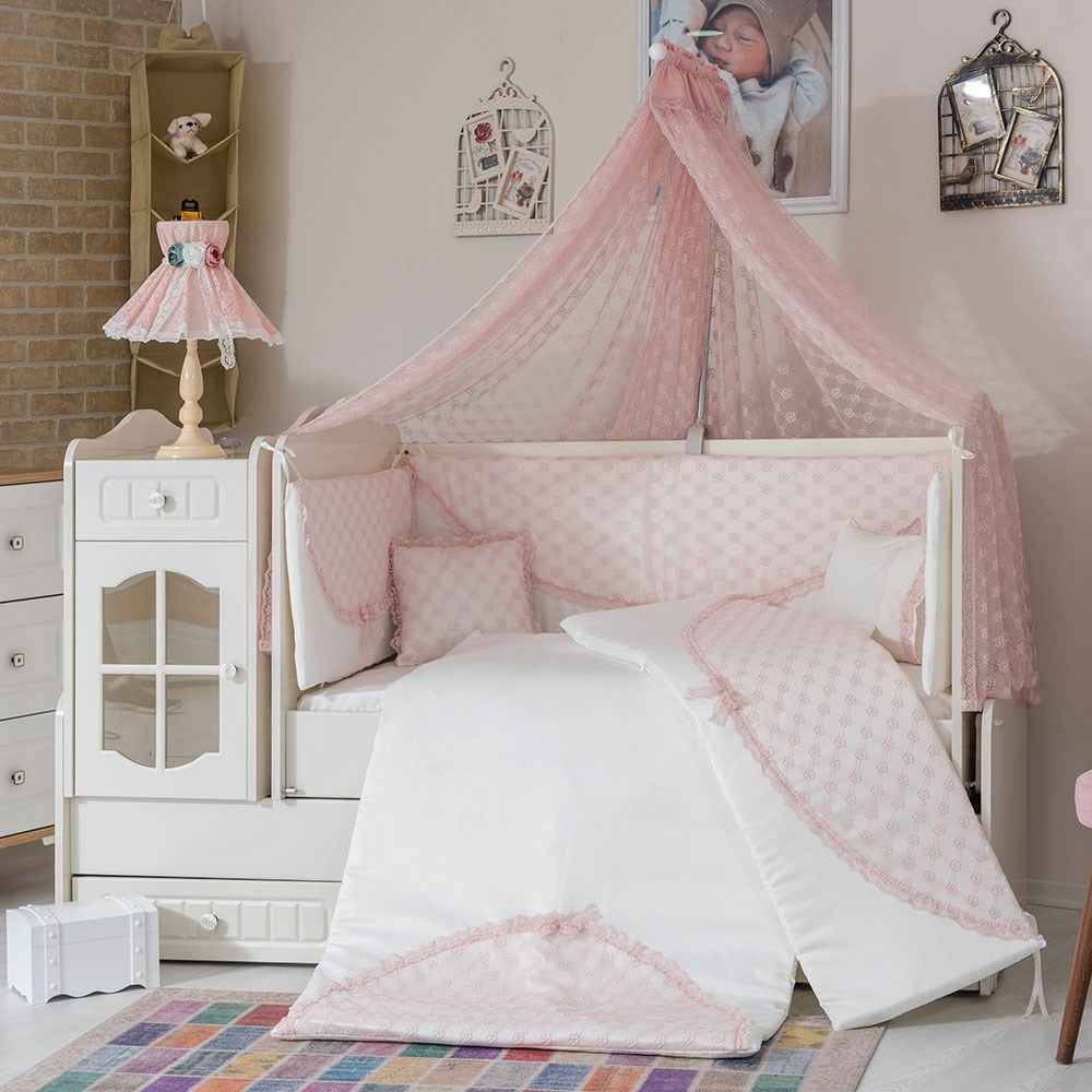 Mini Baby Daisy Bebek Uyku Seti 10 Parça 70x130 cm Pembe
