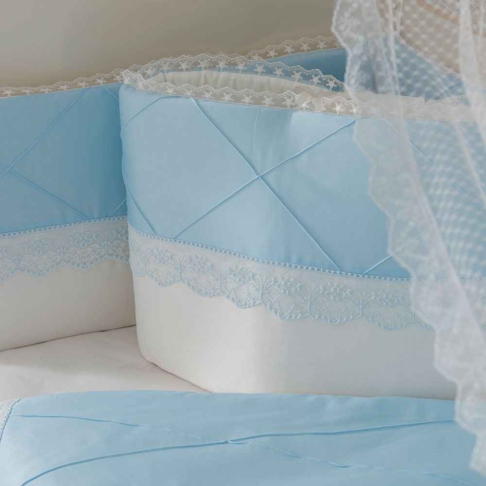 Mini Baby Nervür Bebek Uyku Seti 10 Parça 70x130 cm Mavi
