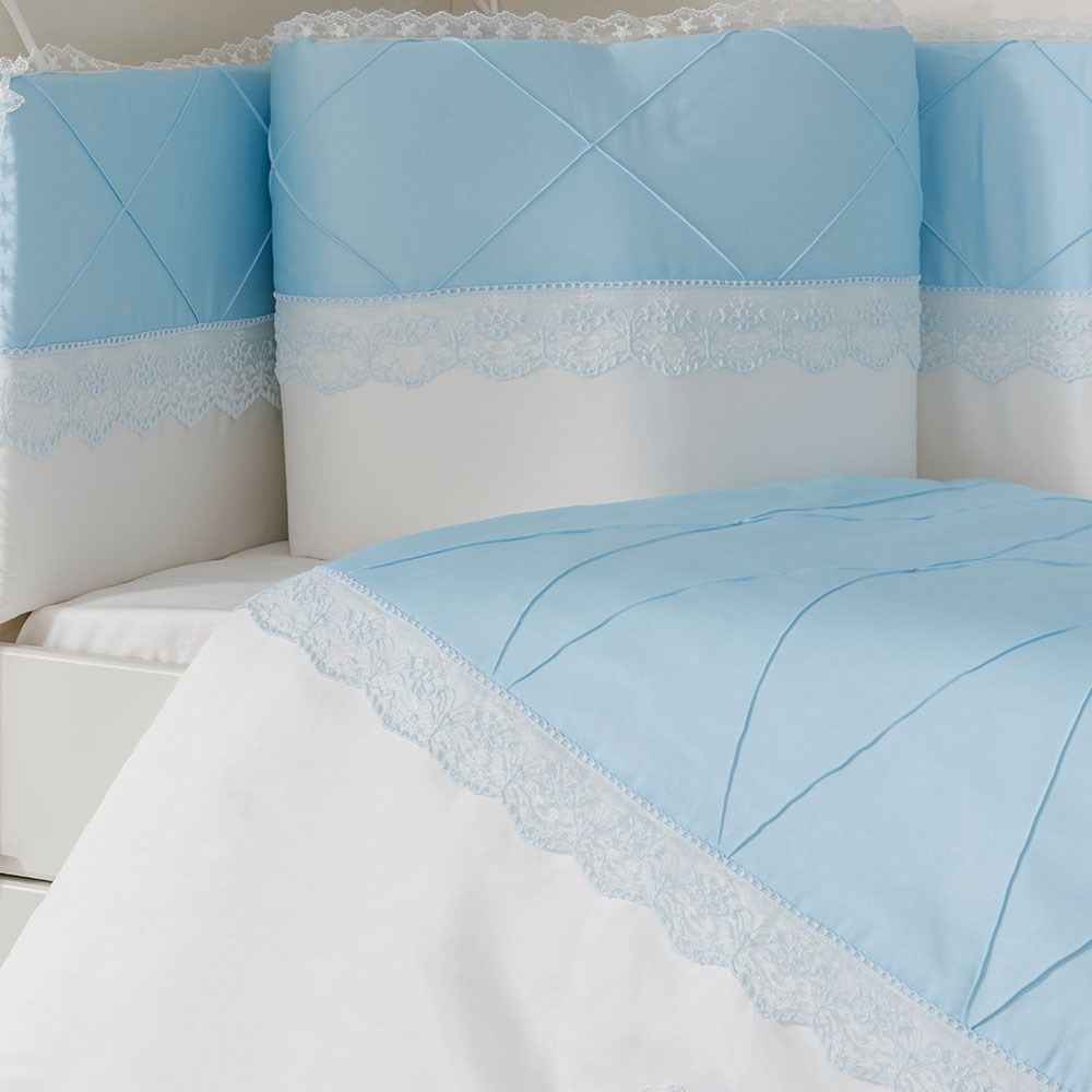 Mini Baby Nervür Bebek Uyku Seti 10 Parça 70x130 cm Mavi
