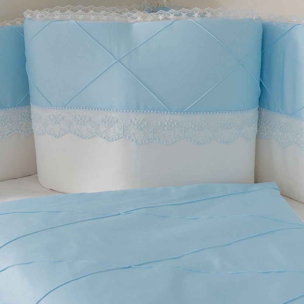 Mini Baby Nervür Bebek Uyku Seti 10 Parça 70x130 cm Mavi