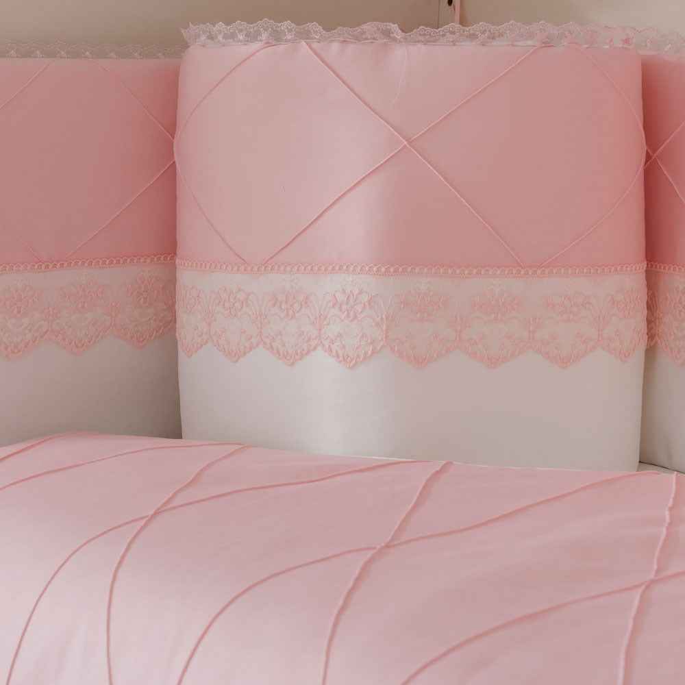 Mini Baby Nervür Bebek Uyku Seti 10 Parça 70x130 cm Pembe