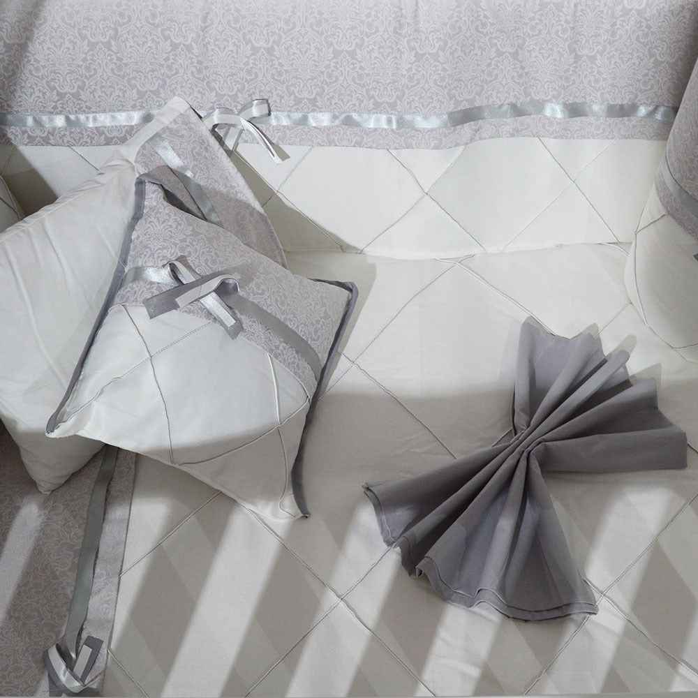 Mini Baby Queen Bebek Uyku Seti 10 Parça 70x130 cm Gri