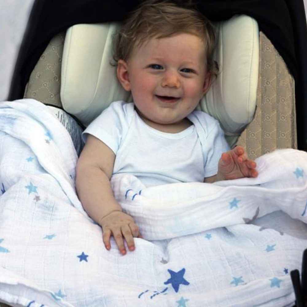 Momeasy İkili Müslin Örtü 100x120  Mavi