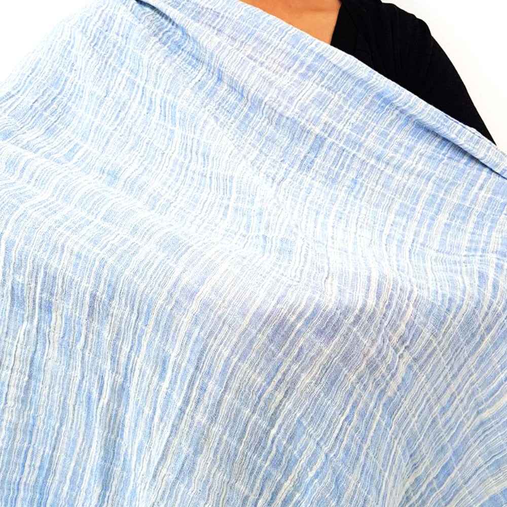 Momeasy Tekli Müslin Örtü 100x120 cm Mavi