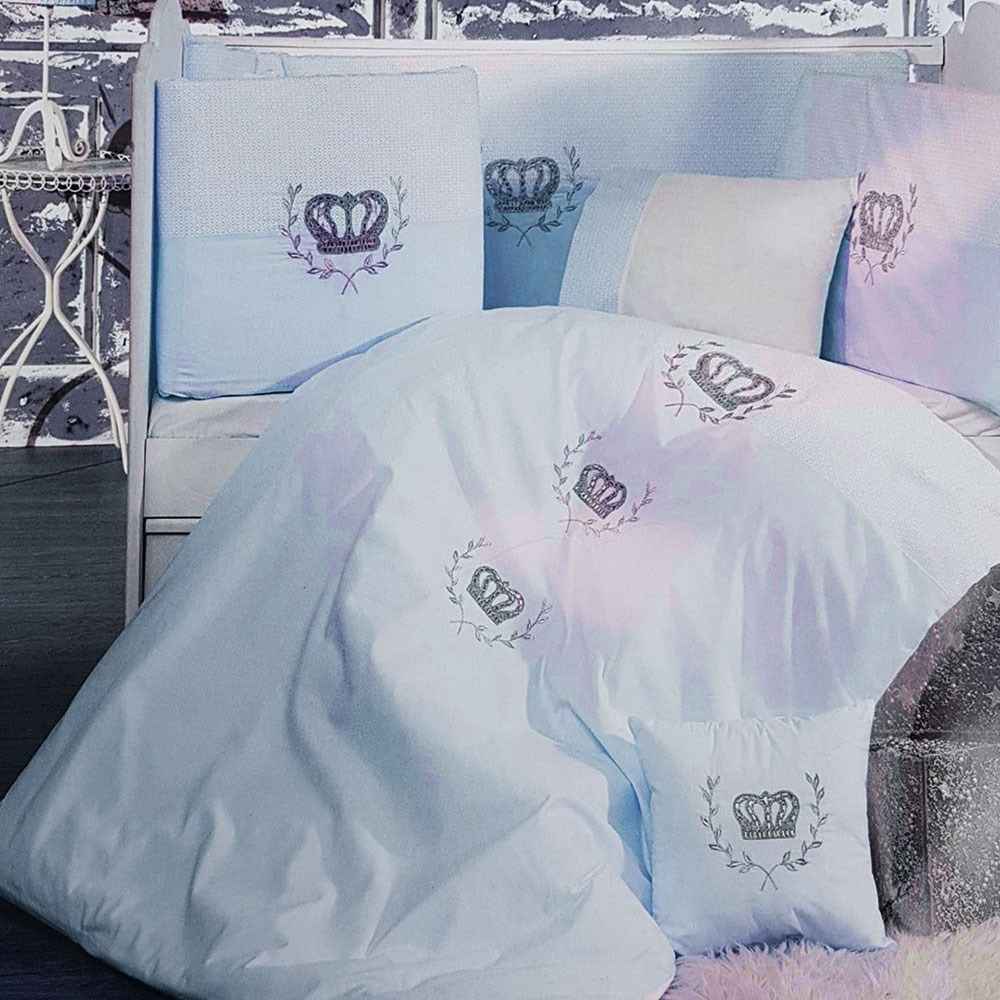 Eda Baby 7002 Lapist 8 Parça Bebek Uyku Seti Mavi