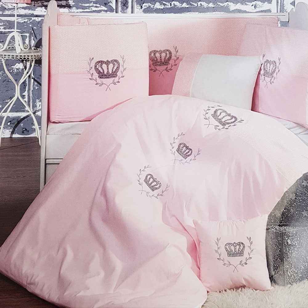 Eda Baby 7002 Lapist 8 Parça Bebek Uyku Seti Pembe