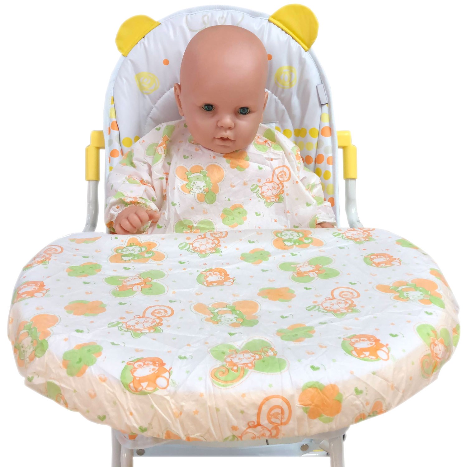 Sevi Bebe 5'li Kullan At Kollu Mama Sandalyesi Önlüğü 264 Turuncu
