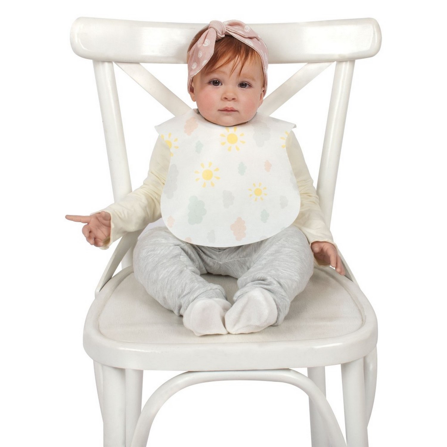 Sevi Bebe 263 Kullan At Bağlamalı Mama Önlüğü 10'lu Yeşil-Turuncu