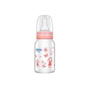 Wee Baby 770 Isıya Dayanıklı Cam Biberon 120 ml Pembe