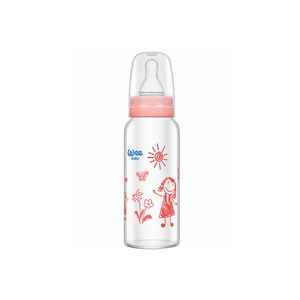 Wee Baby Isıya Dayanıklı Cam Biberon 180 ml Pembe