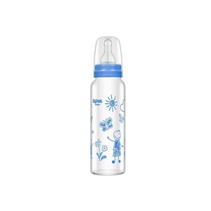 Wee Baby Isıya Dayanıklı Cam Biberon 240 ml Mavi