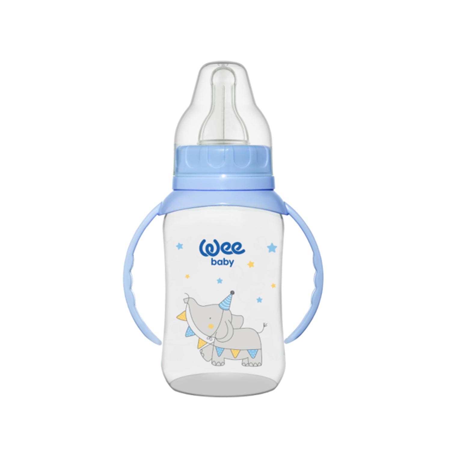 Wee Baby 744 Kulplu PP Biberon 150 ml Açık Mavi