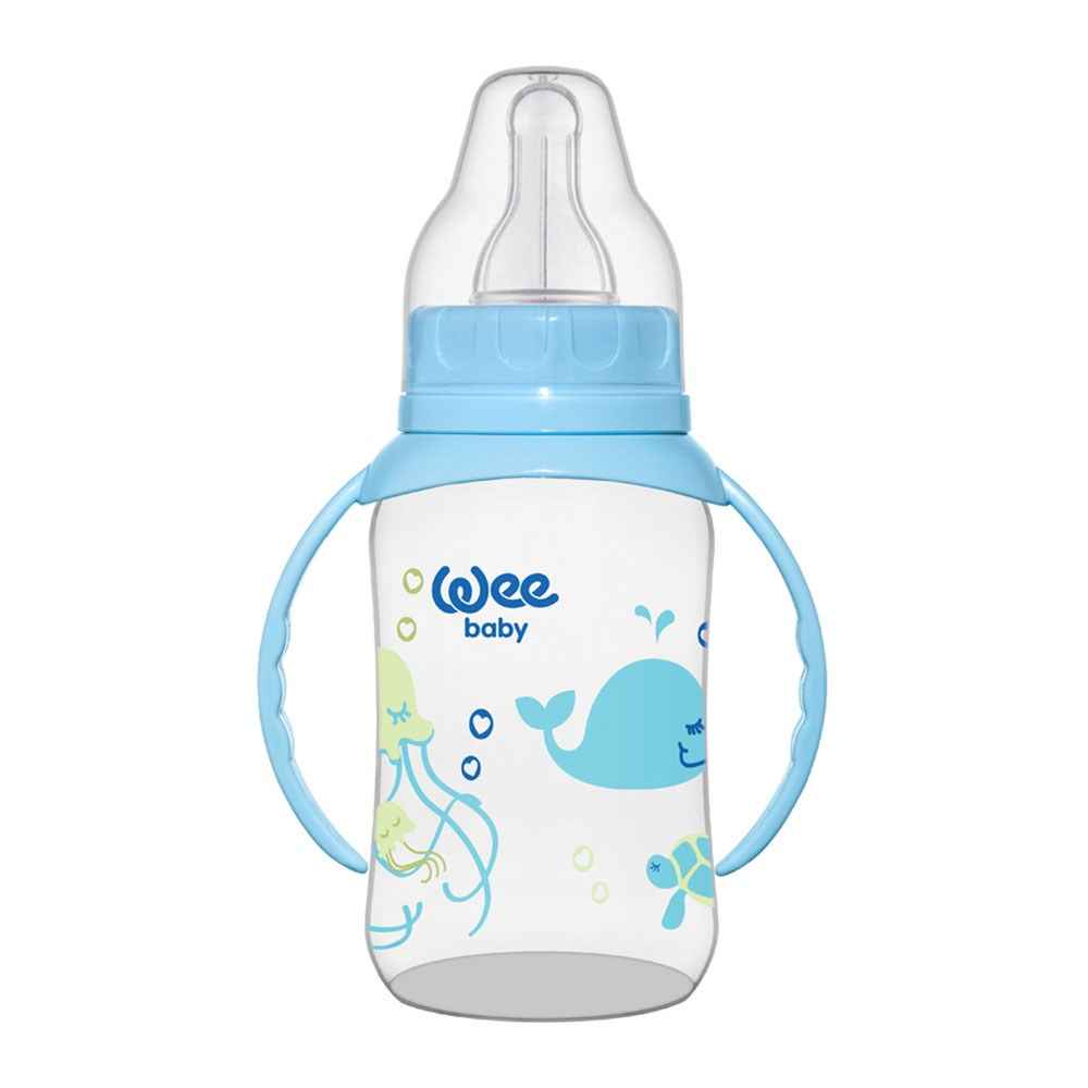 Wee Baby 744 Kulplu PP Biberon 150 ml Mavi