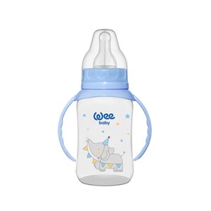 Wee Baby 744 Kulplu PP Biberon 150 ml Açık Mavi