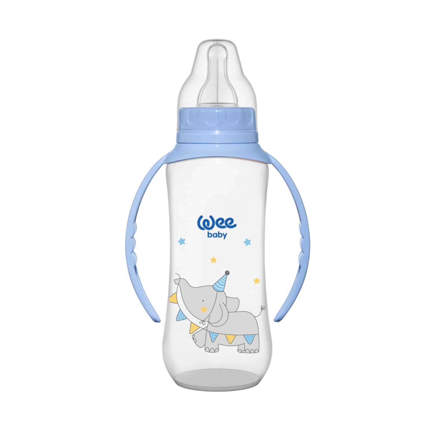 Wee Baby Kulplu PP Biberon 270 ml Açık Mavi