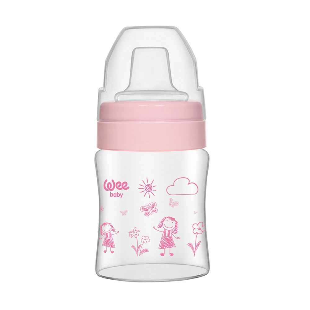 Wee Baby 799 Isıya Dayanıklı Akıtmaz Cam Bardak 120 ml Pembe