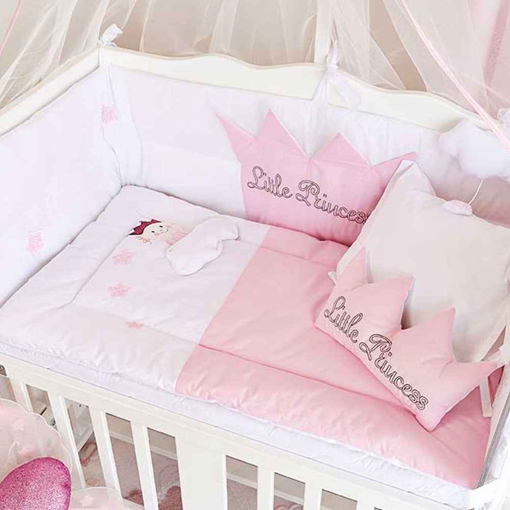 Aybi baby Little Princess Anne Yanı Beşik Tekstili 10 Parça Pembe