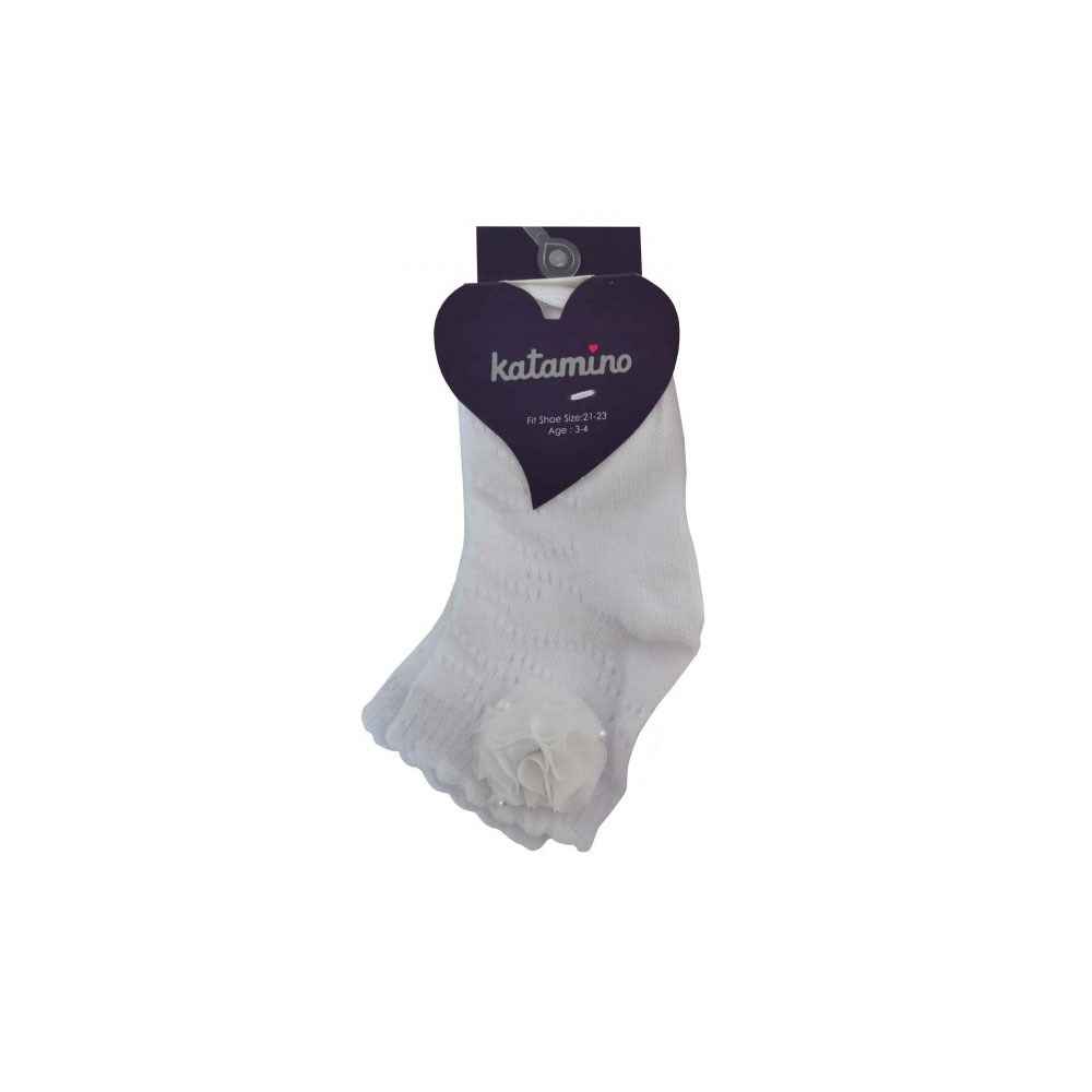 Katamino K24023 Fileli Bebek Çorabı Beyaz