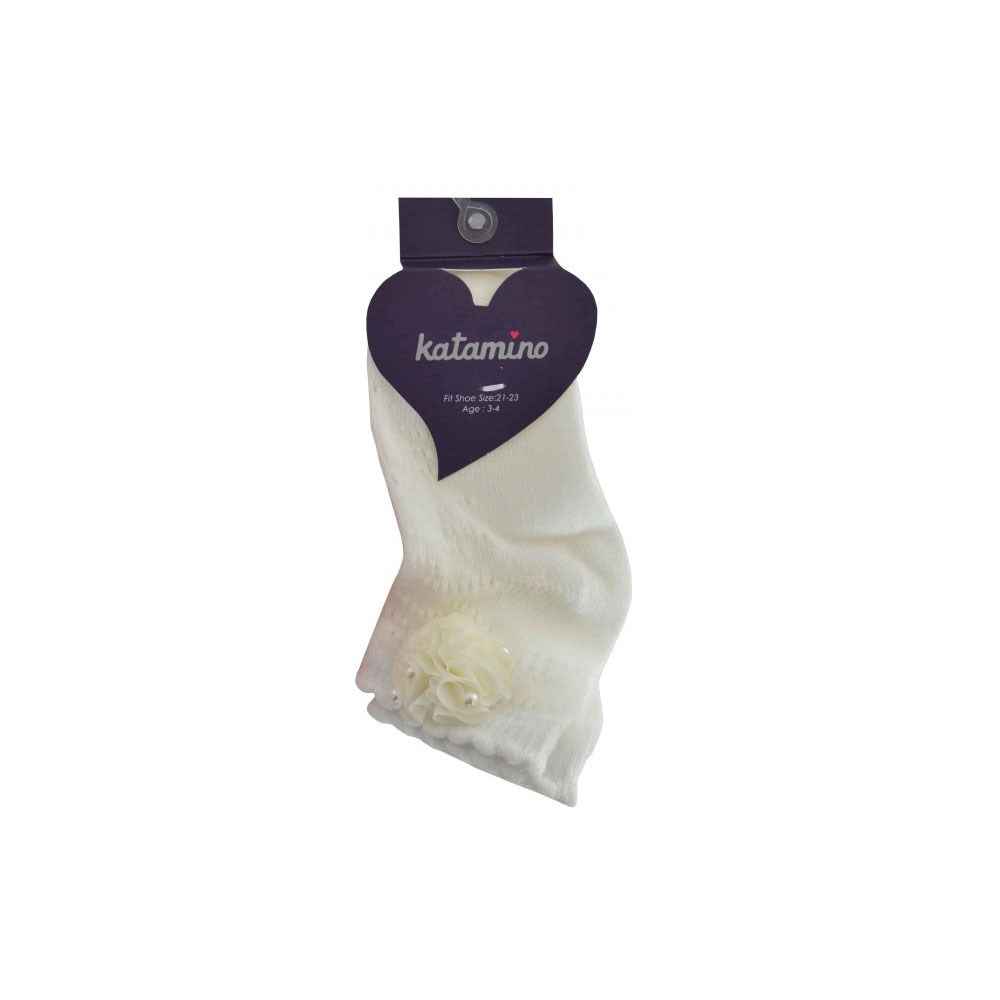 Katamino K24023 Fileli Bebek Çorabı Krem