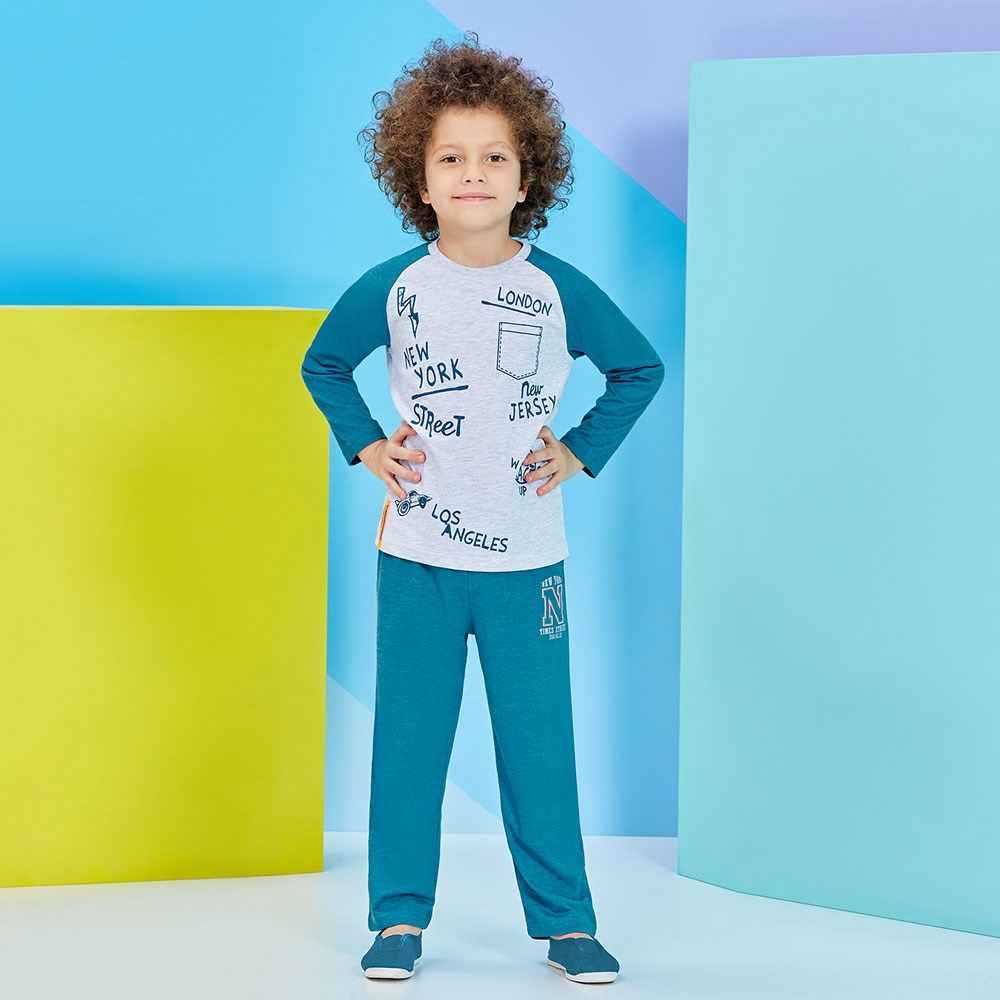 Roly Poly RP1202 Çocuk Pijama Takımı Açık Gri