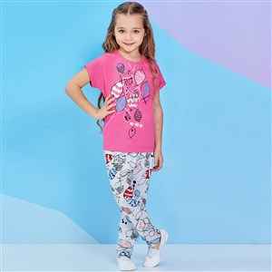 Roly Poly RP1255 Çocuk Pijama Takımı Fuşya