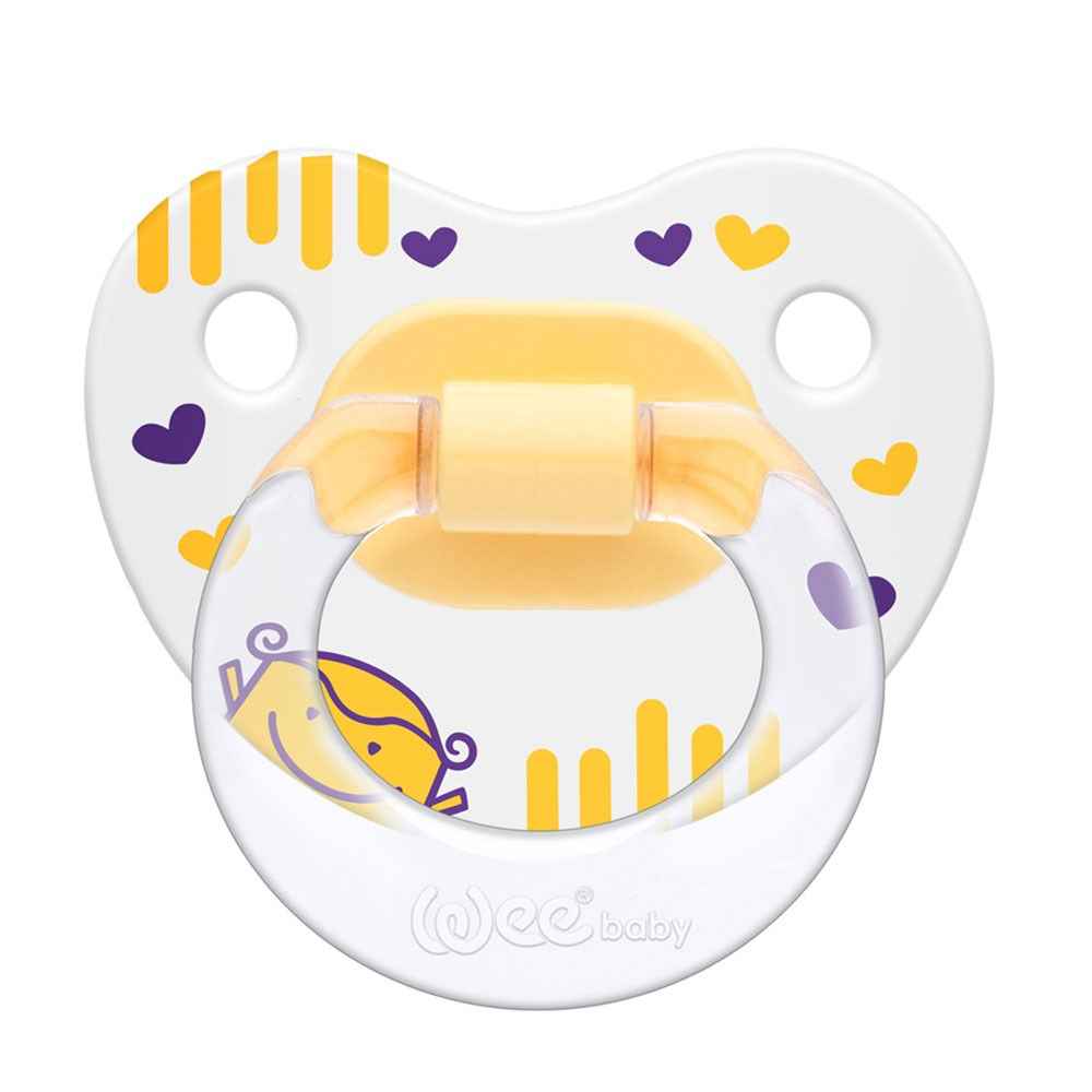 Wee Baby 833 Desenli Gövdeli Damaklı Emzik No:1 Sarı