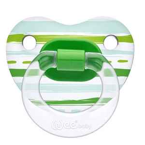 Wee Baby 836 Şeffaf Desenli Gövdeli Damaklı Emzik No:1 Yeşil