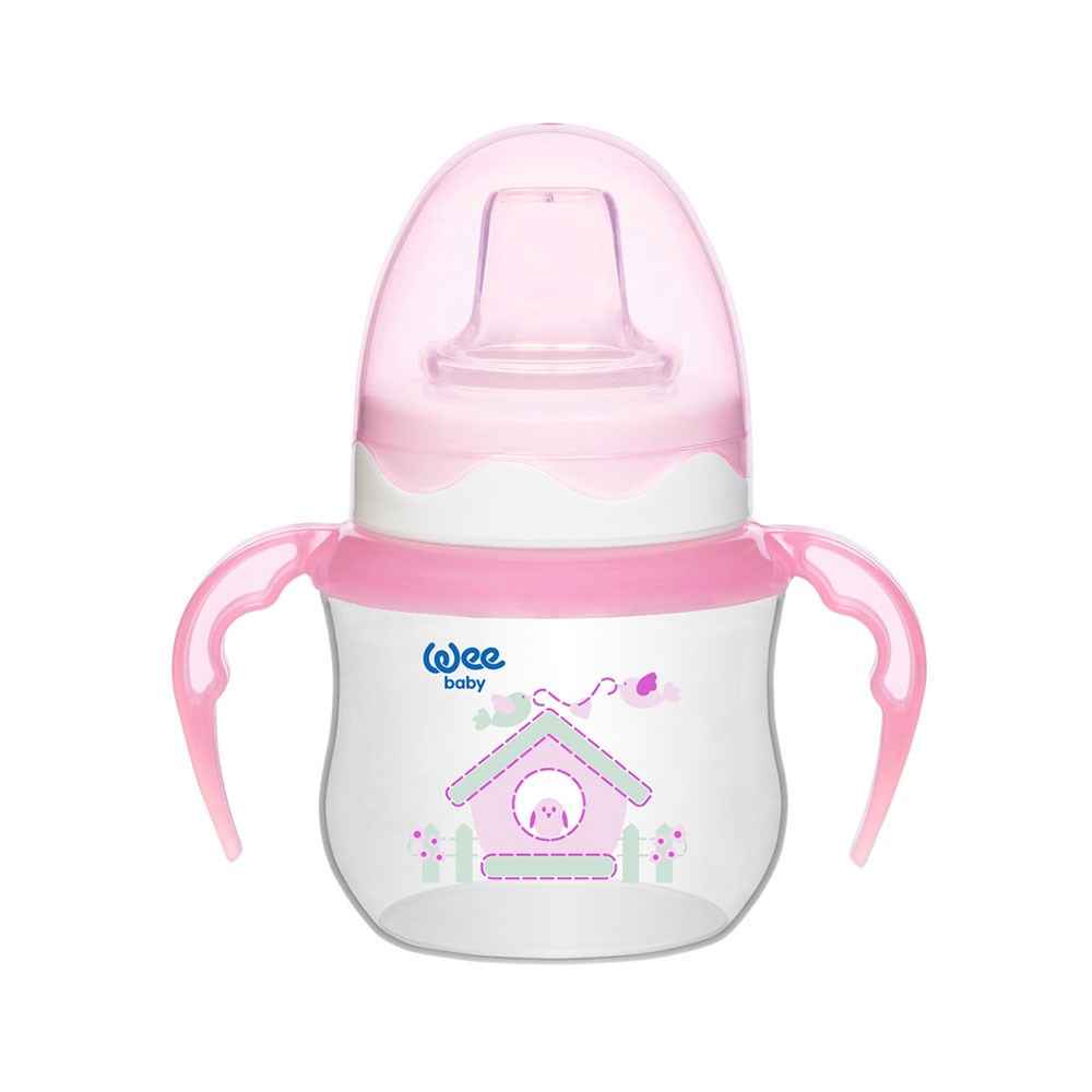 Wee Baby 753 Antikolik Akıtmaz Kulplu PP Bardak 125 ml Pembe