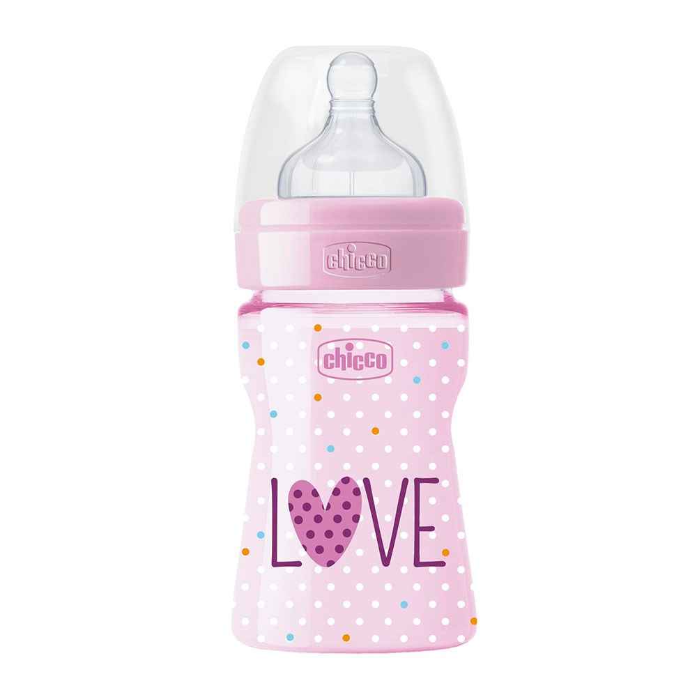 Chicco Wellbeing Love Serisi Silikon Biberon 150ml Pembe