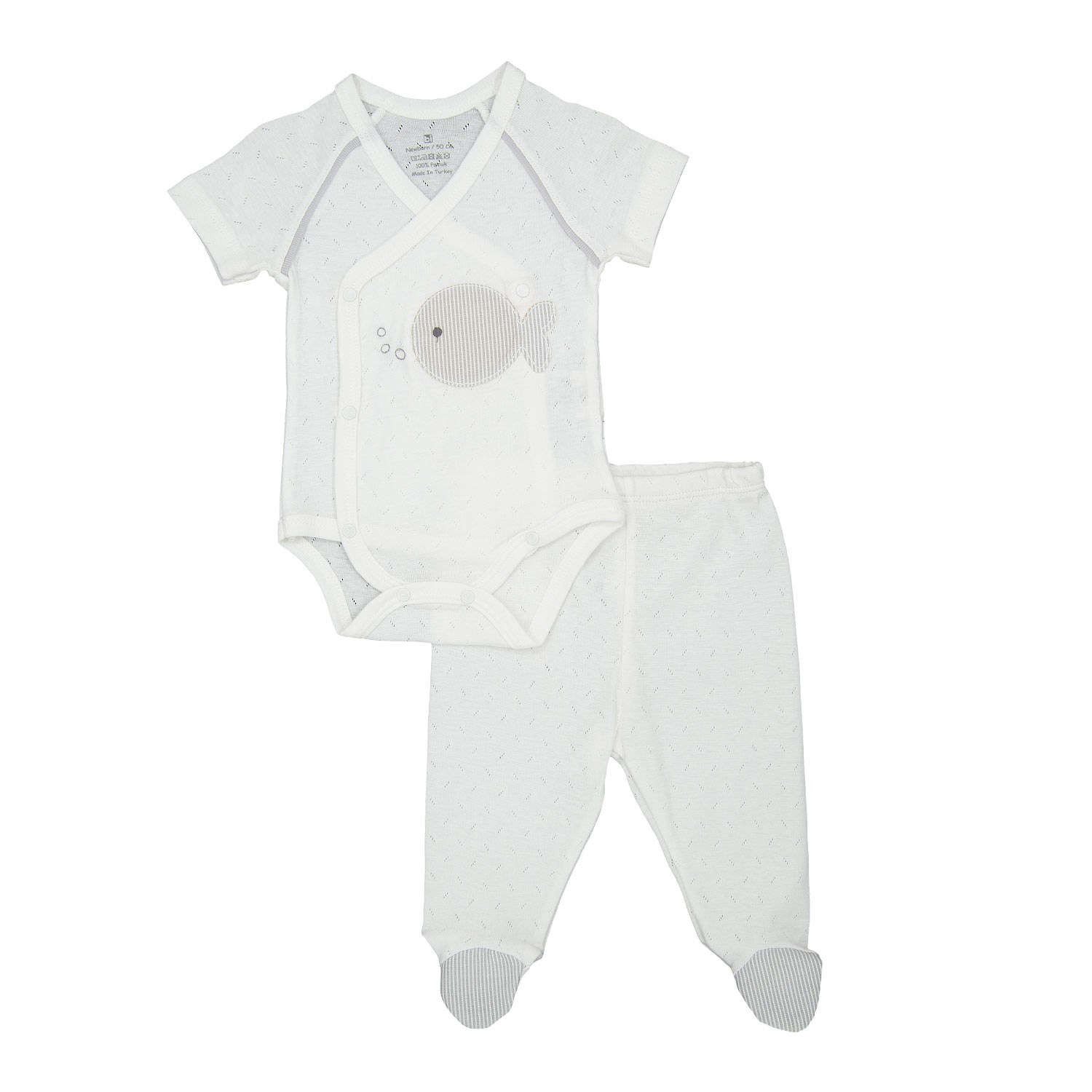 Bibaby 56460 Aqua Kravuze Bebek Alt Üst Takımı Ekru