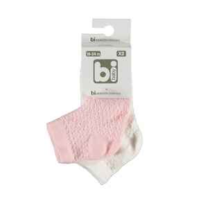 Bibaby 68221 Sarmaşık 2'li Bebek Çorabı Beyaz-Pembe