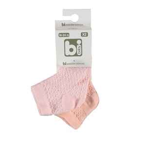 Bibaby 68221 Sarmaşık 2'li Bebek Çorabı Somon-Pembe