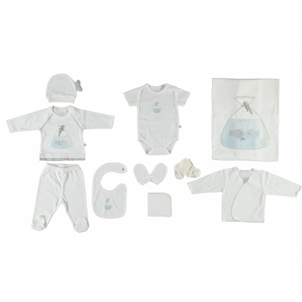 Bibaby 63099 Aqua 10'lu Bebek Hastane Çıkış Seti Ekru