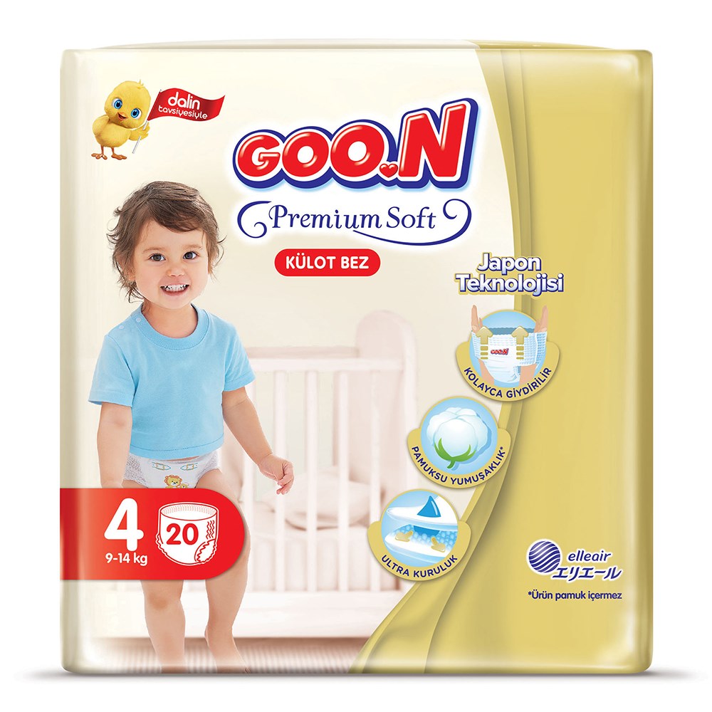 Goon Premium Soft Külot Bebek Bezi No:4 9-14 Kg 20 Adet 