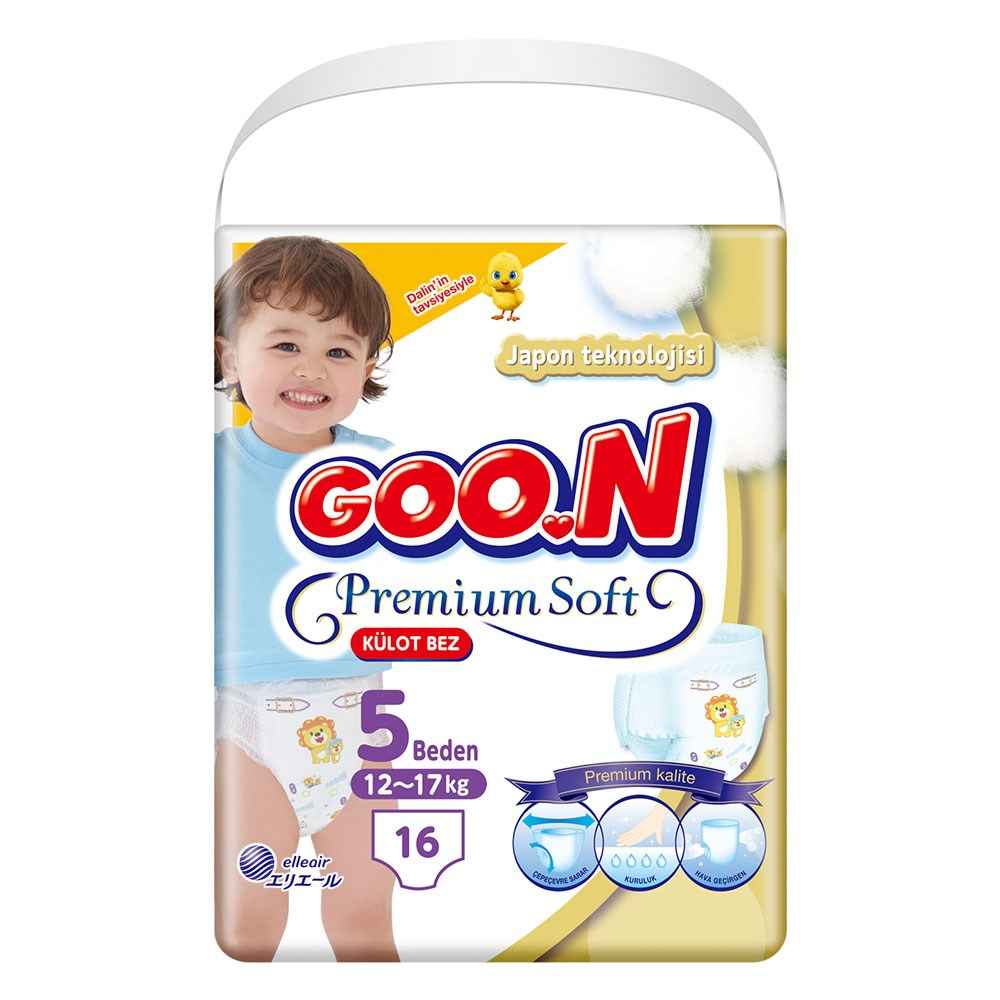 Goon Premium Soft Külot Bebek Bezi No:5 12-17 Kg 16 Adet 