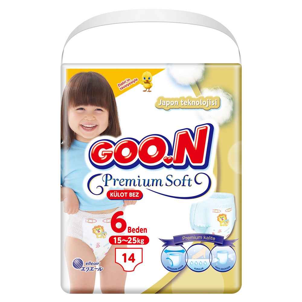 Goon Premium Soft Külot Bebek Bezi No:6 15-25 Kg 14 Adet 