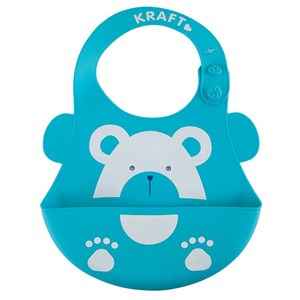 Kraft Silikon Bebek Mama Önlüğü Mavi