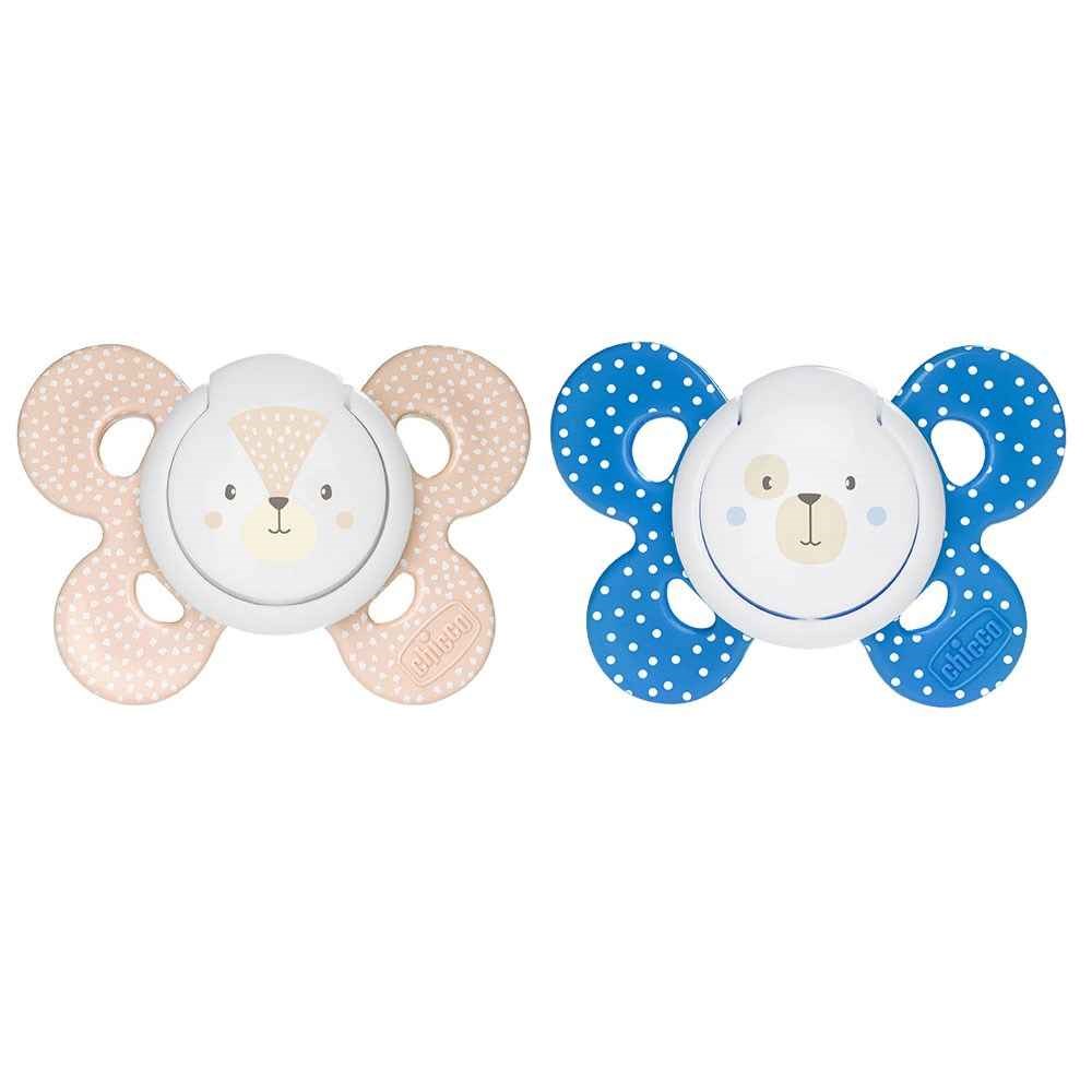 Chicco Physio Comfort 2'li Silikon Emzik 6-16 Ay Mavi-Kahverengi