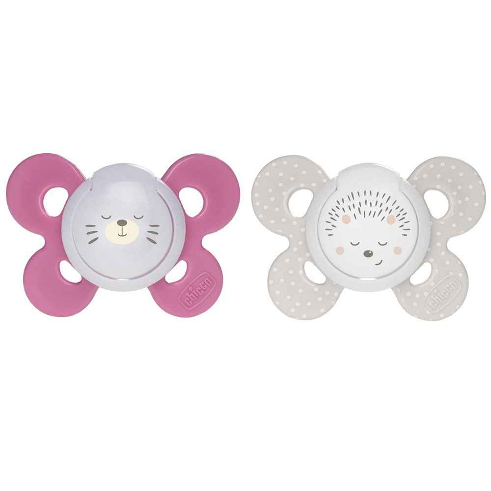 Chicco Physio Comfort Night 2'li Emzik 16-36 Ay Pembe-Bej